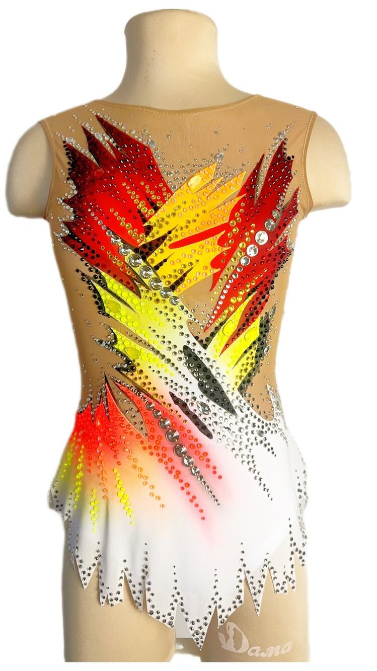 New Rhythmic Gymnastics Leotard Acrobatics Handmade 3500+ Crystals Gym Dress